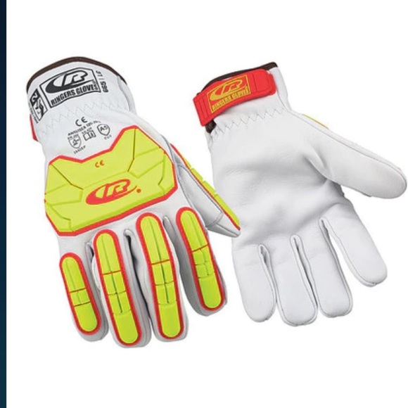 RINGERS GLOVES Hi-Vis Cut Resistant Impact Gloves, A5 Cut Level, Uncoated Size M - Picture 1 of 11